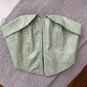 NWT Mint Green Leather Corset Top